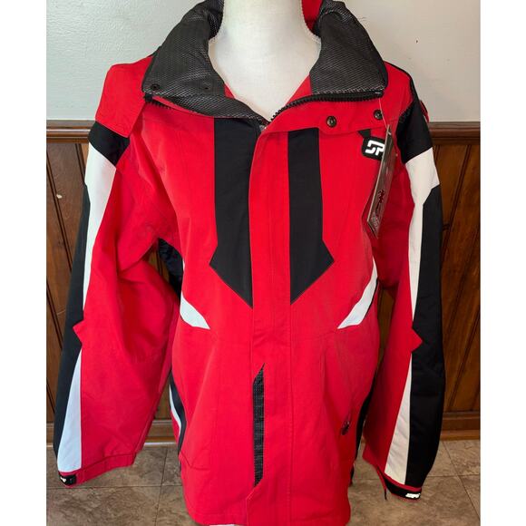NEW Spyder Red Black X Static Insulation GORE-TEX Fabric Hooded Ski Coat Mens XL - Picture 1 of 16